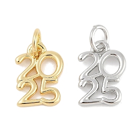 Латунные подвески, число 2025 прелести, без свинца и без кадмия, долговечный, стойки покрытие, с целью перехода в кольце