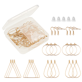 Kits de boucles d'oreilles bricolage, y compris 304 boucles d'oreilles en acier inoxydable, écrous en plastique, 304 crochet de boucle d'oreille en acier inoxydable