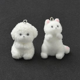 Подвески из флокированной смолы, с платиновыми железными петлями