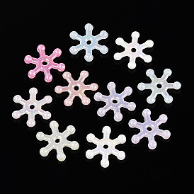 Рождественские пластиковые бусины, имитация желе, снежинка, с покрытием AB цвета