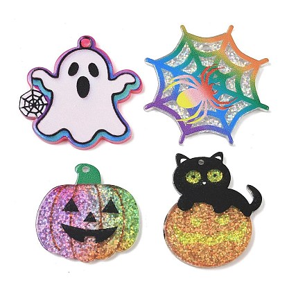 Хэллоуин акриловые подвески, с блеском порошок