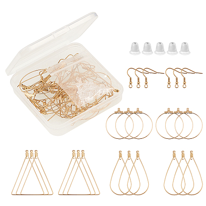 Kits de boucles d'oreilles bricolage, y compris 304 boucles d'oreilles en acier inoxydable, écrous en plastique, 304 crochet de boucle d'oreille en acier inoxydable