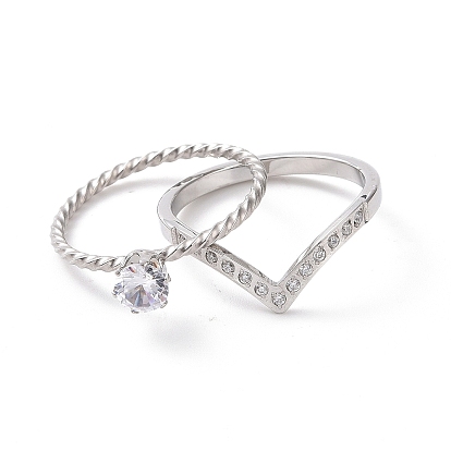 2шт 2 набор парных колец в стиле прозрачного кубического циркония, пасьянс кольца, 304 коронные кольца из нержавеющей стали для любителей лучших друзей