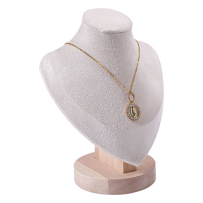 Деревянные подставки для ожерелий в форме бюста, с бархатным ковриком