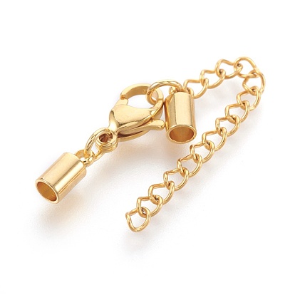 304 Stainless Steel Chain Extender, Lobster Claw Clasps for Jewelry Making