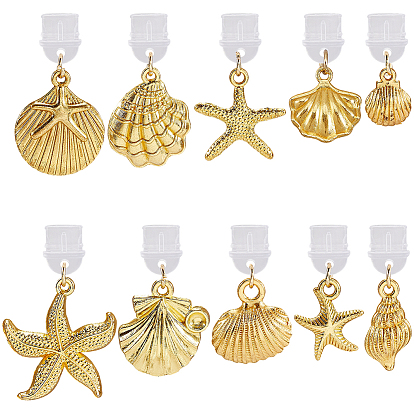 10 шт 10 стили морские животные пластиковые мобильные пылезащитные заглушки, Сплав с подвесками, разнообразные