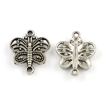 Tibetan Style Zinc Alloy Links/Connectors, Lead Free & Cadmium Free, Butterfly, 17.4x14.3x2mm, Hole: 1mm, about 625pcs/500g