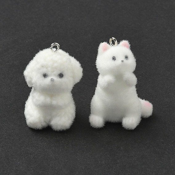 Подвески из флокированной смолы, с платиновыми железными петлями