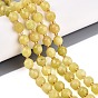 Natural Lemon Jade Beads Strands, Round, Faceted, with Glass Beads