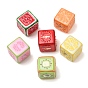 Fruits Printed Opaque Acrylic Beads, Cube