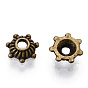 Tibetan Style Zinc Alloy Bead Caps, Multi-Petal, Cadmium Free & Lead Free