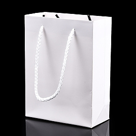 Bolsas de papel de cartón rectangular, bolsas de regalo, bolsas de compra, con mangos de nylon