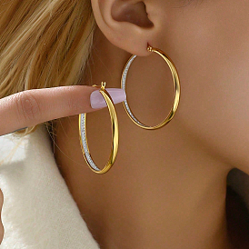 Винтажные серьги-кольца из нержавеющей стали, со стразами