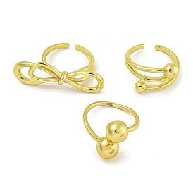 Brass Cuff Rings for Women, Cadmium Free & Lead Free, Real 18K Gold Plated