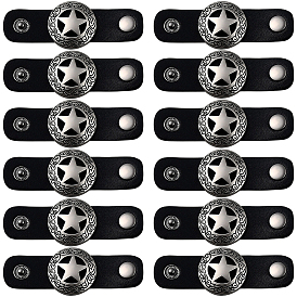 12Pcs PU Leather with Brass Scarf Buckle, Scarf Clips, Shawl Neckerchief Holder For Women Men