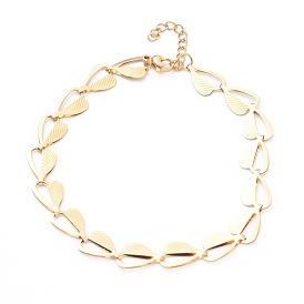 Вакуумное покрытие pvd 304 браслеты из нержавеющей стали с текстурированными сердечками, с карабин-лобстерами 