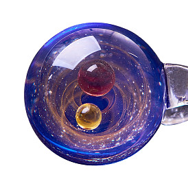 Benecreat DIY Галактика Вселенная шарик ожерелье изготовление, с подвесками в технике лэмпворк ручной работы, шнур из вощеной воловьей кожи и латунная цепочка