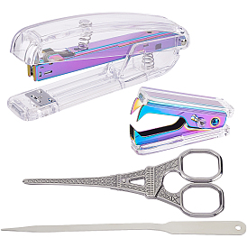 Nbeads Office Tool Sets, Including 1Pc Stainless Steel Staple Remove & 1Pc Scissors & 1Pc Envelope Opener, 1Pc Office Stapler