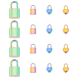 16шт 4 стиль 201 и 304 подвески из нержавеющей стали, замок и сердце