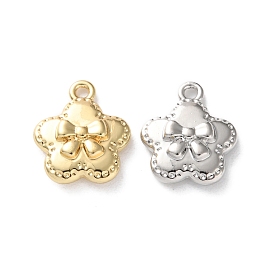 Rack Plating Alloy Rhinestone Pendants, Flower Charms