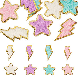 8 шт. 8 цветные полиэстеровые самоклеящиеся нитки для вышивания, пришивания и утюжки, аппликации из ткани, звезда/молния