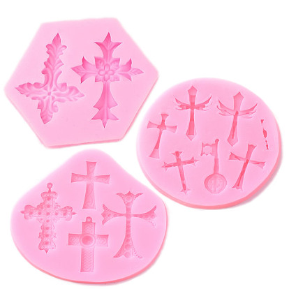SUNNYCLUE Food Grade Silicone Molds, Fondant Molds, For DIY Cake Decoration, Chocolate, Candy, UV Resin & Epoxy Resin Jewelry Making, Resin Casting Molds, Cross