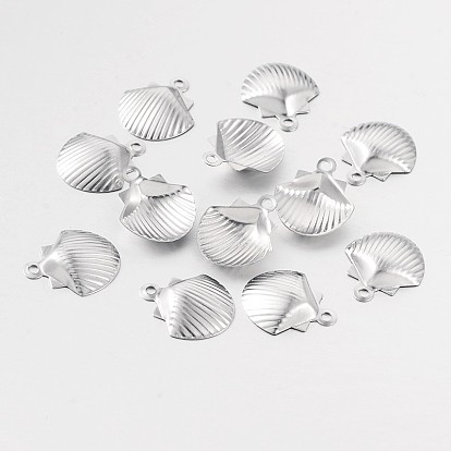 Раковина 316 хирургические брелоки из нержавеющей стали, 12x10x2 мм, отверстие : 1 мм