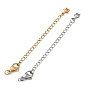 304 Stainless Steel Curb Chain Extender, End Chains with Lobster Claw Clasps & Star Charms