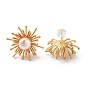 Flower Natural Pearl Stud Earrings for Women, with Sterling Silver Pins