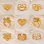 304 Stainless Steel Cuff Open Rings, Golden
