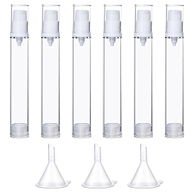 6шт. пластиковые флаконы для духов, дорожный распылитель тонкого тумана, многоразовая бутылка, с воронкообразным бункером 3 шт.