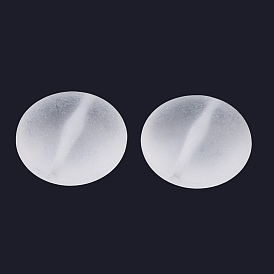 Transparent Frosted Acrylic Beads, Flat Round
