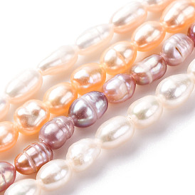 Нити из натурального культивированного пресноводного жемчуга, рис