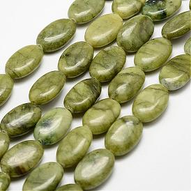 Cuentas de jade natural de taiwán hebras, oval