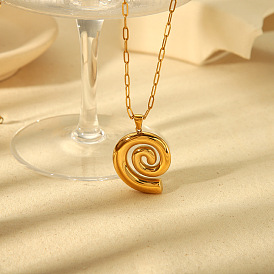 Летний пляж 304 ожерелья из нержавеющей стали в форме спиральной ракушки