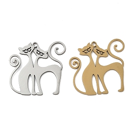 201 подвески из нержавеющей стали, лазерная резка, подвески в форме кошки