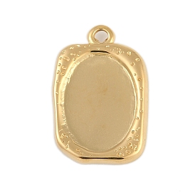 Ion Plating(IP) 304 Stainless Steel Rack Plating Pendant Cabochon Settings, Rectangle