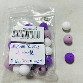 30 piezas 3 cuentas de silicona de colores cuentas de goma redondas 15 cuentas espaciadoras sueltas de mm para suministros de bricolaje fabricación de llaveros de joyería