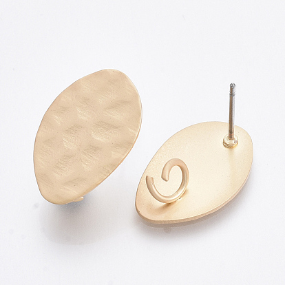 Hallazgos de aretes lisos de hierro, con bucle, alfileres crudos (sin chapar), sin plomo y cadmio, oval