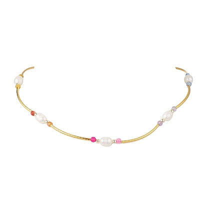 Ожерелья из круглых граненых бусин из натурального аметиста, сердолика, агата, амазонита и зеленого авантюрина, натурального жемчуга, риса и латунных изогнутых трубчатых бусин, цветочный белый