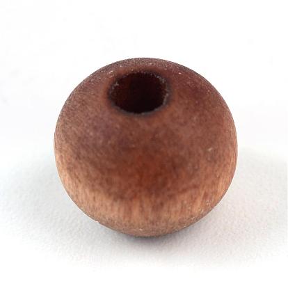 Natural Wood Beads, Dyed, Lead Free, Round, Matte Style, 8x7mm, Hole: 2~2.5mm, about 3120pcs/500g