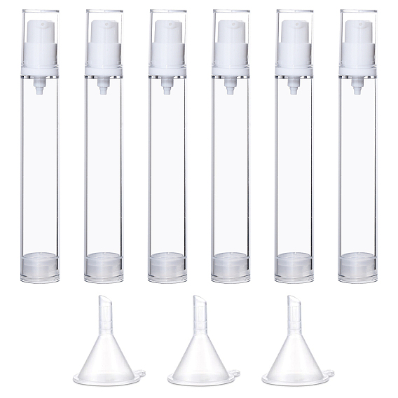 6шт. пластиковые флаконы для духов, дорожный распылитель тонкого тумана, многоразовая бутылка, с воронкообразным бункером 3 шт.