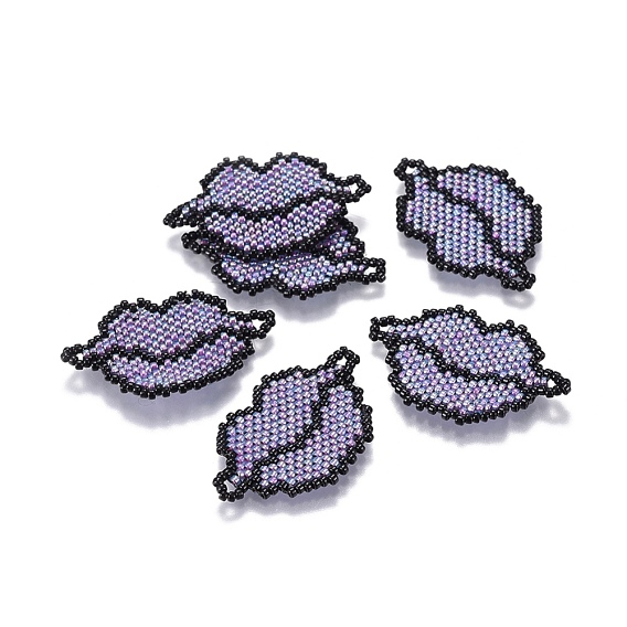 MIYUKI & TOHO Handmade Japanese Seed Beads Links, Loom Pattern, Lip