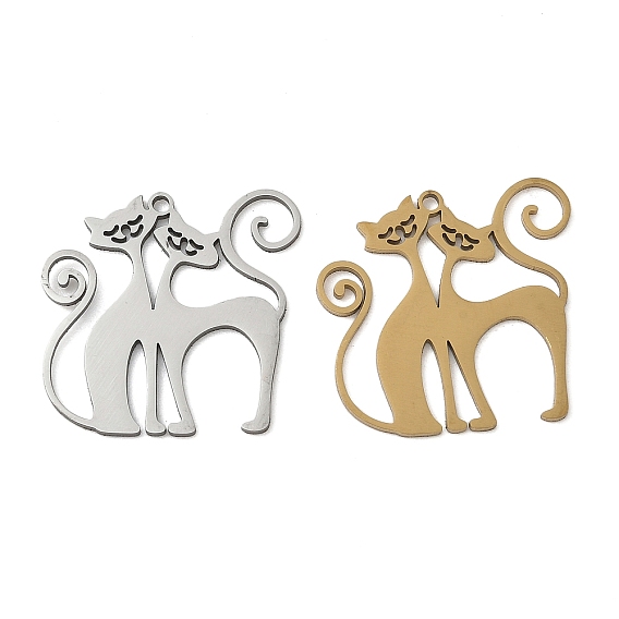 201 подвески из нержавеющей стали, лазерная резка, подвески в форме кошки