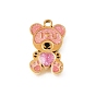 304 нержавеющей стальной эмали подвески, bear with word i love u charms, с блеском порошок, ионное покрытие (ip)