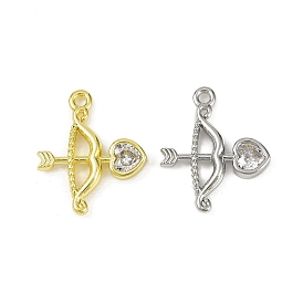 Подвески из латуни с прозрачным фианитом, без кадмия, без никеля и без свинца, талисманы стрелы купидона