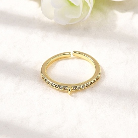 Оправы для колец-манжет из латуни с микропаве из кубического циркония, кольцо петли, стойки покрытие, долговечный, без свинца и без кадмия