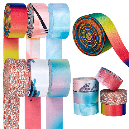 30 ярдов 6 цветов полиэфирной ленты с печатью, для пошива аксессуаров