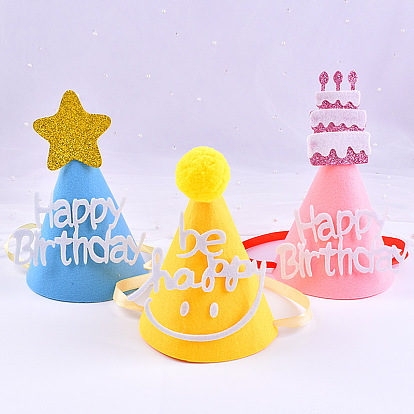 Тканевые праздничные шляпы конус, товары для украшения детского дня рождения