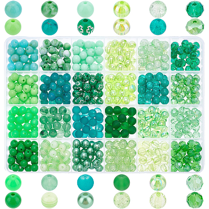 DIY Beads Jewelry Making Kit, Including Round Acrylic & Glass & Resin Beads